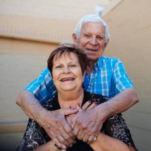 Couple providing a testimonial for Modern Decks and Vinyl Fences.