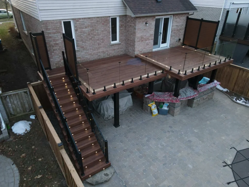 Deck building wooden deck drone
